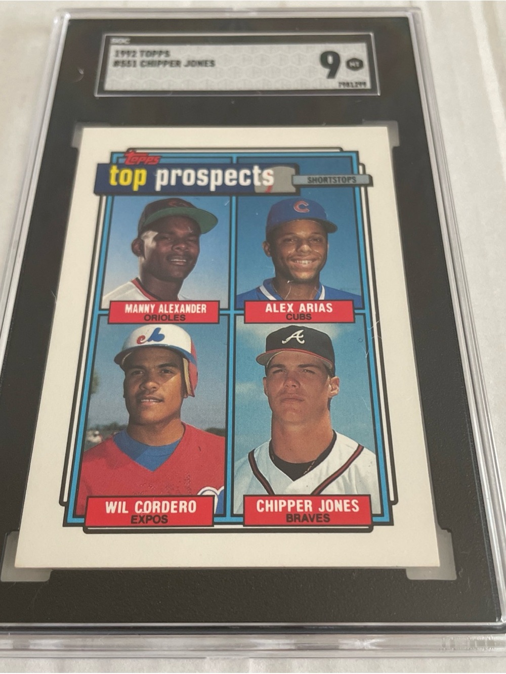 Chipper Jones 1992 Topps #551 SGC 9 Vintage Baseball Card